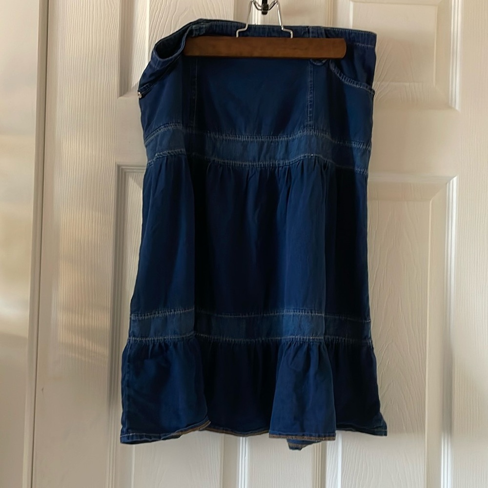 Vintage a line skirt blue denim like